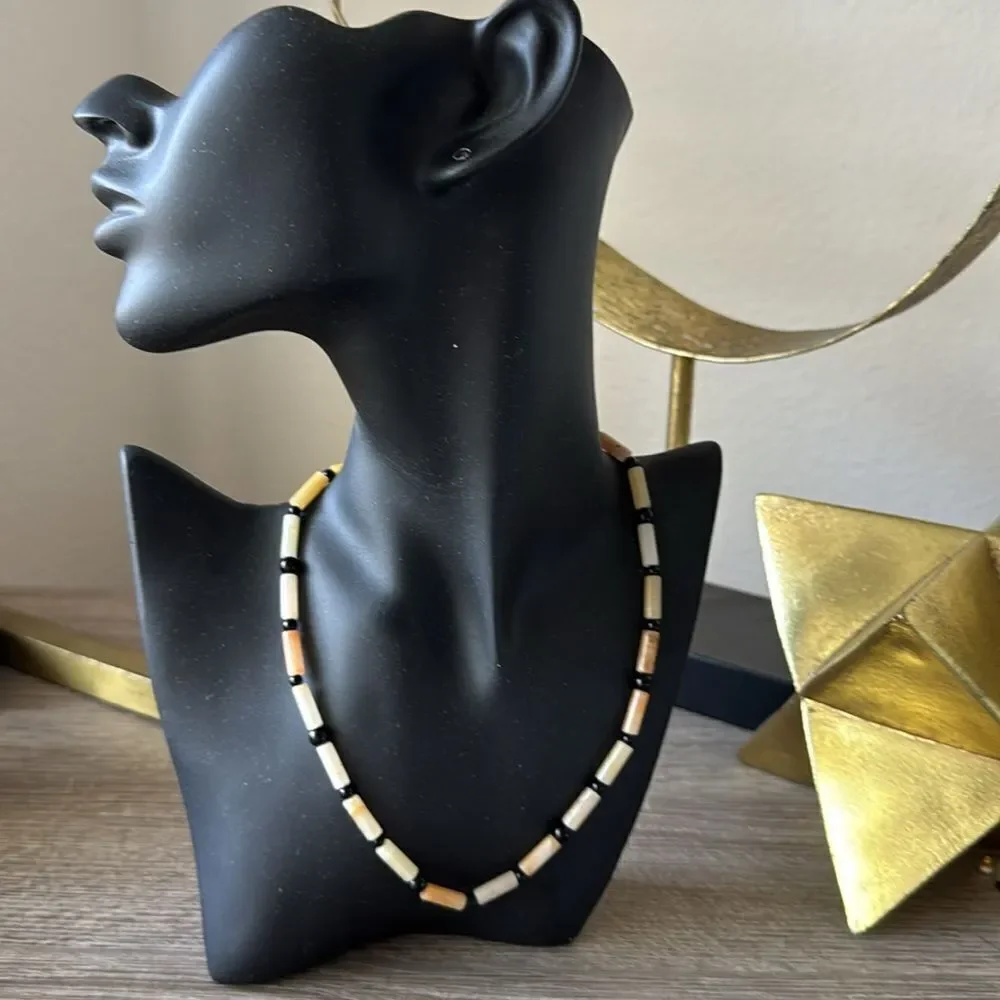 Yellow and Orange Necklace A1289